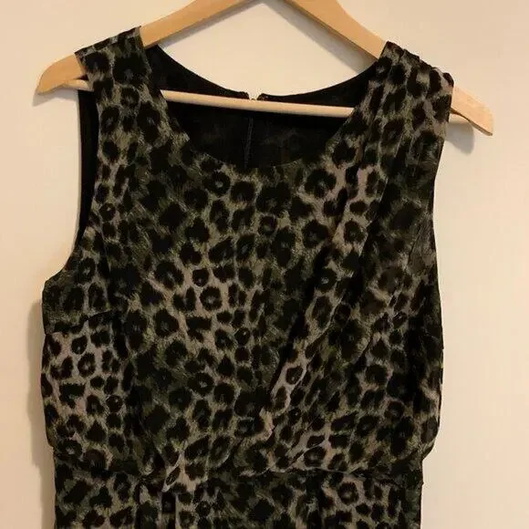 APT 9 Womens Size 12 Dress Chiffon Leopard Print Zipper Back Knee Length - Picture 4 of 7